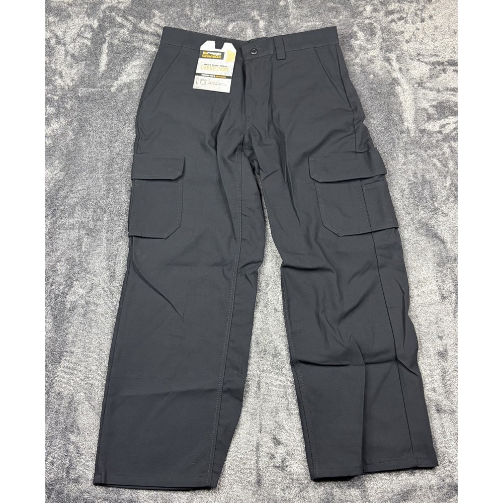 Wrangler Work Wear Relaxed Straight Leg Cargo Khaki Pants Size 32x30